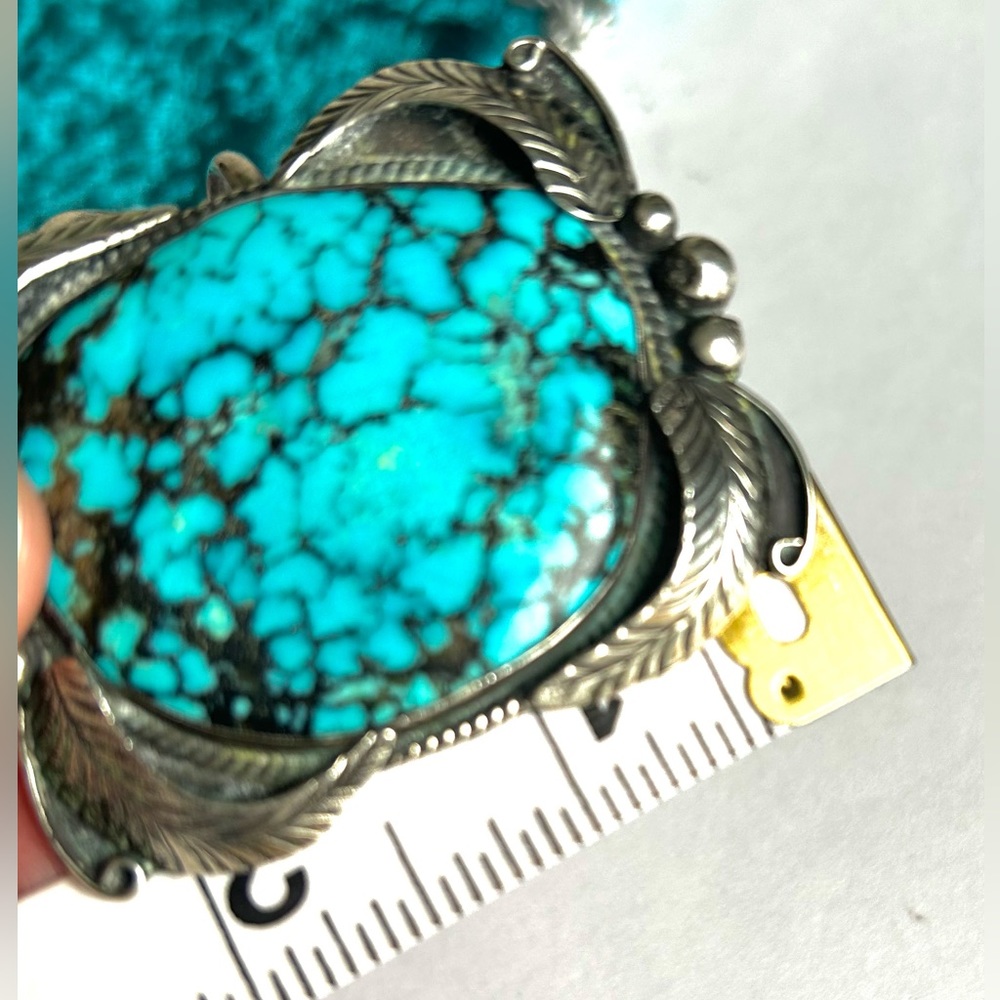BEAUTIFUL “ONE OF A KIND” 2” KINGMAN Turquoise Silver Artisan STATEMENT Bracelet - Picture 10 of 16